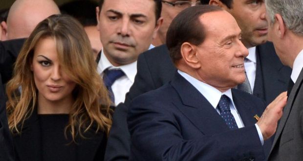 Italian former prime minister Silvio Berlusconi, with by girlfriend Francesca Pascale, leaving the People of Freedom party’s national convention in Rome late last year. He has lost the appeal against his tax fraud conviction. Photograph: Alberto Pizzoli/AFP/Getty Images