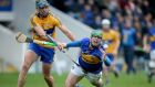 Tipperary’s John O’Dwyer in action against Clare’s Brendan Bugler during the recent league clash at Thurles. Photo: Ryan Byrne/Inpho 