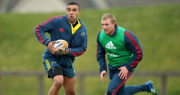 Simon Zebo and Keith Earls. Earls, now recovered from injury, starts against Treviso while Zebo will be on the bench. Photo: Cathal Noonan/Inpho