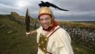  Ben Kane: the author of historical fiction last year walked Hadrian’s Wall to raise money for Combat Stress and Medecins Sans Frontieres  clad in full, authentic Roman dress. Photograph: NorthNewsAndPictures