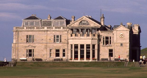 The  clubhouse on the Old Course at St Andrews in Fife, Scotland, home of the Royal and Ancient. 