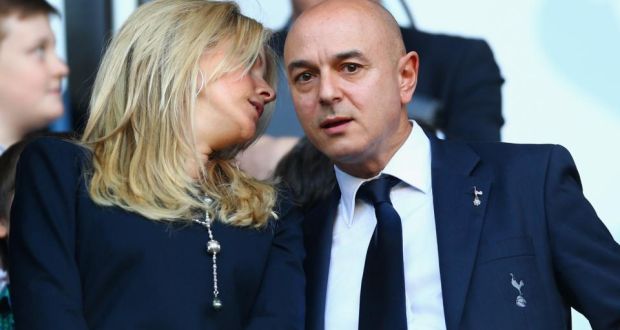 Tottenham Hotspur chairman Daniel Levy (right) and his wife Tracy Dixon   at White Hart Lane. Photograph:  Paul Gilham/Getty Images