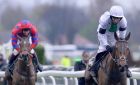 Pineau De Re (right) ridden by Leighton Aspell wins the Grand National. Photograph: Toby Melville/Reuters 