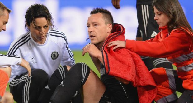 Chelsea manager Jose Mourinho believes John Terry will only play again if they reach the Champions League Final after picking up an injury in the semi-final first leg against Atletico Madrid in Spain on Tuesday night. Photograph:   Mike Hewitt/Getty Images