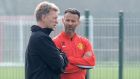  Manchester United’s Ryan Giggs with former boss David Moyes: “My philosophy is the Manchester United philosophy,” said Giggs. Photo: Martin Rickett/PA