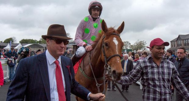 Ruby Walsh returns on Annie Power with owner Rich Ricci (left) after winning Saturday’s Irish Stallion Farms European Breeders Fund Mares Champion Hurdle at Punchestown.