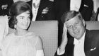 President John F Kennedy and first lady Jacqueline Kennedy as they attend one of five inaugural balls in Washington. 