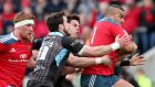Munster  strike runner  Simon Zebo will be seeing more of Glasgow Warriors’  Sean Maitland and Peter Murchie in tonight’s RaboDirect Pro12 semi-final at Scotstoun. Photograph:  Dan Sheridan/Inpho