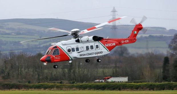 Four helicopter crew from the  Irish Coast Guard are travelling to Canada to receive the  Fredrick L Feinberg award for ‘outstanding achievement’. Photograph: Collins Dublin