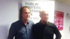 Ray Davies with author Joseph O’Connor at the National Concert Hall last night as part of the Dublin Writers Festival.