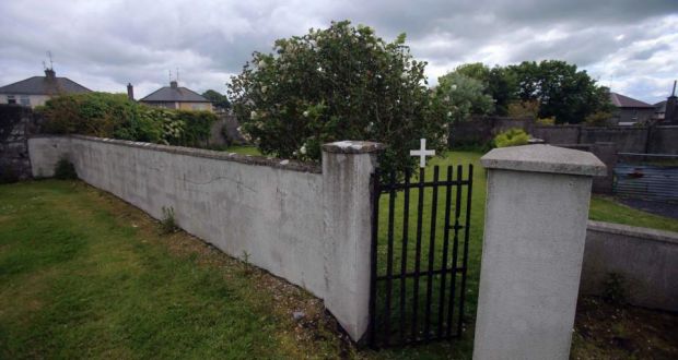 The entrance to the site of a mass grave of hundreds of children who died in the former Bons Secours home for unmarried mothers  in Tuam, Co Galway. Photograph: Reuters