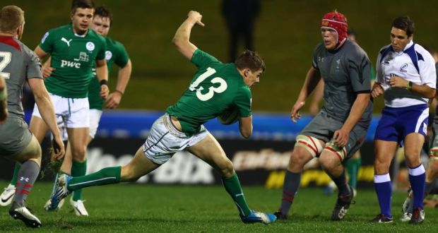  Garry Ringrose looks to avoid traffic Ireland’s 37-21 win over in Wales. Photograph: Simon Watts/Getty Images