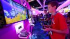  Gamers play Nintendo’s new game Splatoon at  E3  in Los Angeles, California. Photographh: Michael Nelson/EPA