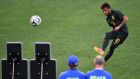 Brazil’s Neymar practising his free-kick technique at the Arena de Sao Paulo ahead of the hosts’ World Cup opener against Croatia. Photo: Christopher Lee/Getty Images