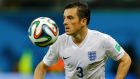 England’s Leighton Baines was left badly exposed at times against Italy in England’s opening World Cup Group D game in Manaus. Photograph: Ivan Alvarado/Reuters