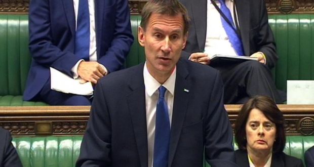 Health secretary Jeremy Hunt speaks in the House of Commons, London, where he apologised on behalf of the government and the NHS for letting down the victims of Jimmy Savile. Photograph: PA Wire