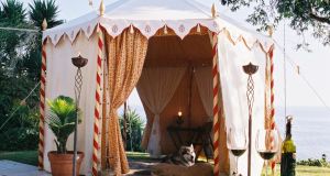 Glam camping: tent luxury from the  Indian Garden Company in England, run by Offaly woman Bernadette O’Farrell, around €3,500. 