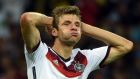 Germany’s forward Thomas Müller tired of the criticism. Photograph: Patrik Stollarz/AFP/Getty Images