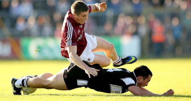Galway’s Shane Walsh in action against Sligo’s Neil Ewing during the Connacht semi-final. Photo: James Crombie/Inpho