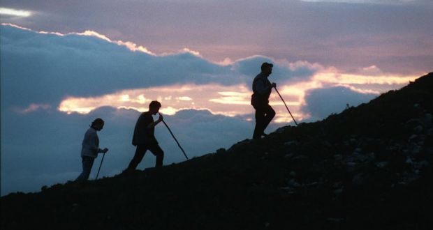 Pilgrims are seen climbing Croagh Patrick. Photograph: The Irish Times 
