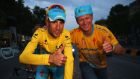 Astana chief Alexandr Vinokourov: with Tour winner Vincenzo Nibali. The team manager tested positive for blood doping in 2007 when a professional rider. Photograph: Bryn Lennon/Getty Images