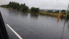 Flooding on the hard shoulder of the M1 yesterday. Photograph: Lee Draven/Twitter