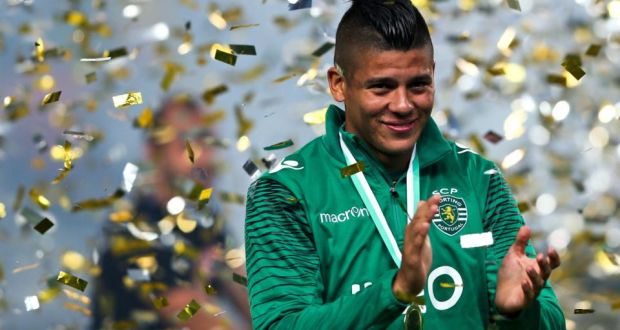 Manchester United are lining up a move for  Sporting Lisbon defender Marcos Rojo. Photograph:   Jose Sena Goulao/EPA