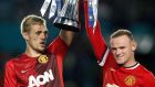   Manchester United’s Wayne Rooney (right) and Darren Fletcher (left) have been named captain and vice-captain respectively. Photograph: Andrew Innerarity / EPA