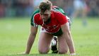 Mayo’s cause wasn’t helped when Aidan O’Shea was injured just before half-time in an accidental collision with team-mate Cillian O’Connor. Photo:  Donall Farmer/Inpho