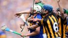 Kilkenny’s Paul Murphy and Brian Hogan get to grips with Patrick Maher of Tipperary during the All-Ireland hurling final. Photograph: Dan Sheridan/Inpho