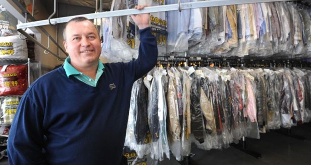 John Rusnak in one of his ZIPS Dry Cleaners franchises in Baltimore: I’d love to build a thousand of these stores and make a million dollars. photograph: baltimore sun 