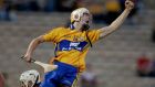 Clare’s Aaron Cunningham celebrates scoring his side’s second goal during the Bord Gáis Energy  All-Ireland under-21 hurling final against Wexford at   Semple Stadium in Thurles. Photograph:  Donall Farmer/Inpho