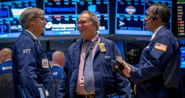 Traders on the floor of the New York Stock Exchange. The fund run by Covestone beat rival funds managed by much larger financial institutions such as Davy, Irish Life, Merrion, Bank of Ireland, Ulster Bank and Zurich. Photograph: Reuters