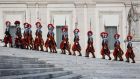 Swiss Guards at the Vatican. An Extraordinary Synod of Bishops begins in Rome on October 5th. 