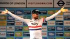 Britain’s Bradley Wiggins won the gold medal in the men’s time-trial at the Road World Championships in Spain. Photograph:  Andrew Matthews/PA