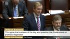 Taoiseach Enda Kenny addresses the Dáil during Leader’s Questions today. Photograph: screengrab Oireachtas broadcasting. 