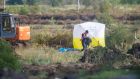 Work continues at the excavation site at Oristown bog near Kells, Co Meath where it is  believed the remains of Brendan Megraw have been found.  Photograph: Barry Cronin 