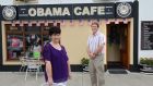 Annette and Paul Costello, at Obama Cafe, Main Street, Moneygall, Co Offaly. Photograph: Dara Mac Dónaill 
