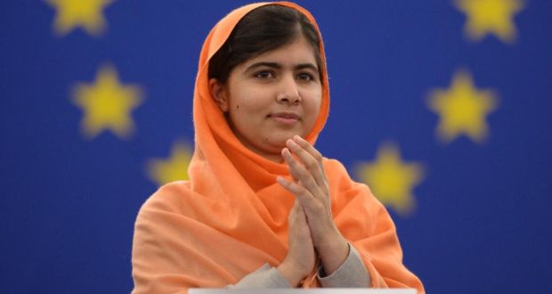 Malala Yousafzai (pictured) of Pakistan and Kailash Satyarthi of India have won the Nobel Peace Prize for risking their lives to fight for children’s rights. Photograph: Patrick Seeger/EPA 