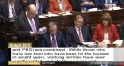 From left during the Budget speech this afternoon: Minister for Finance Michael Noonan  and Cabinet colleagues Minister for Public Expenditure and Reform Brendan Howlin, Taoiseach Enda Kenny and Tánaiste Joan Burton
