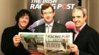  Alan Byrne, editor and chief executive of The Racing Post, at the launch of the Irish Racing Post with Rory McIlroy and Ruby Walsh in 2010. Photograph: Cyril Byrne