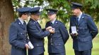 Recipients of National Bravery Awards (from left):  Reserve Garda Stephen Corrigan, Garda John Boyle, Garda Mark Irwin and Garda Alan Gallagher,  in recognition of outstanding acts of bravery, at a ceremony  yesterday in Farmleigh House, Dublin.  Photograph: Alan Betson/The Irish Times