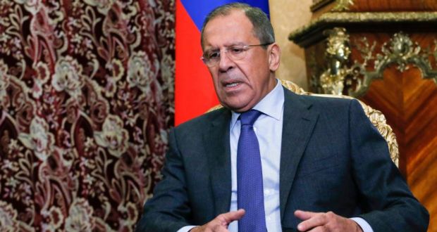 Russia’s foreign minister Sergei Lavrov said elections being organised by the self-proclaimed Donetsk and Luhansk ‘people’s republics’ would be recognised. Photograph: Maxim Shemetov/Reuters