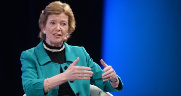  Mary Robinson: ‘Transformative leadership from all levels of community, business and politics can drive world leaders to commit to brave and ambitious actions.’  Photograph; Dara Mac Dónaill