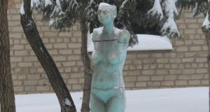 Homo bulla (Man is a bubble), a soap sculpture by Mariia (Masha) Kulikovskaya, based on her own body