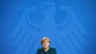 German Chancellor Angela Merkel gives a speech at the Chancellery in Berlin on November 4th, 2014.