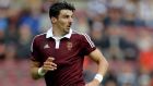  Hearts defender Callum Paterson has been called into the Scotland squad for next Friday’s Euro 2016 qualifier against the Republic of Ireland.   Photograph: Richard Sellers/Getty Images