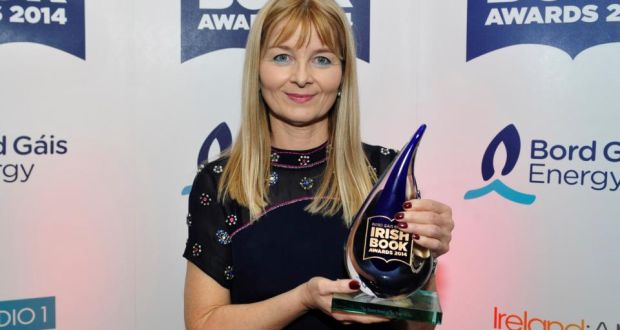Mary Costello with her award: earlier she said she was thrilled to get such attention for her novel. Photograph: Aidan Crawley