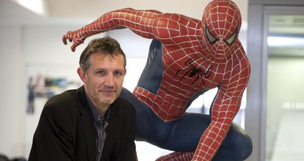Ian Lewis, director of Sky Movies, and Spider Man ready to race to the rescue