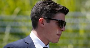 Australian cricketer Sean Abbott arrives at the funeral of  Phillip Hughes in Macksville. Abbott was the bowler who delivered the ball which struck Hughes during a first class cricket match on November 25th. Photograph: Jason Reed / Reuters 